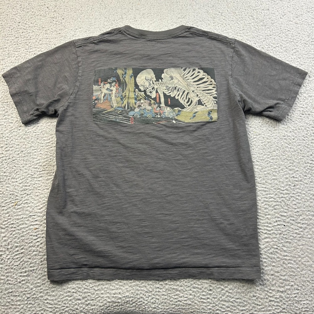 Uniqlo Shirt Womens Ukiyo e Skull Skeleton Museum of Fine Arts Graphic Tee Large